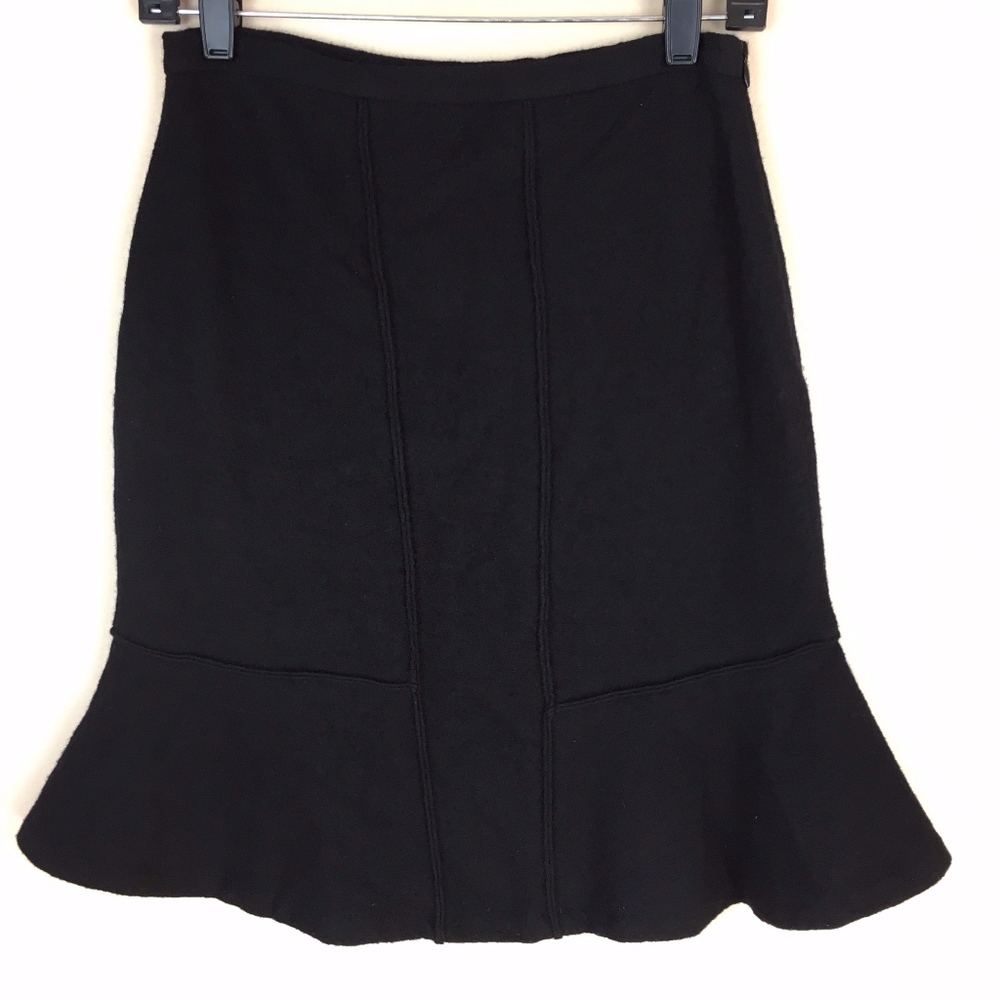 Moth 100% Black Wool 40s Style Flare Skirt sz 4